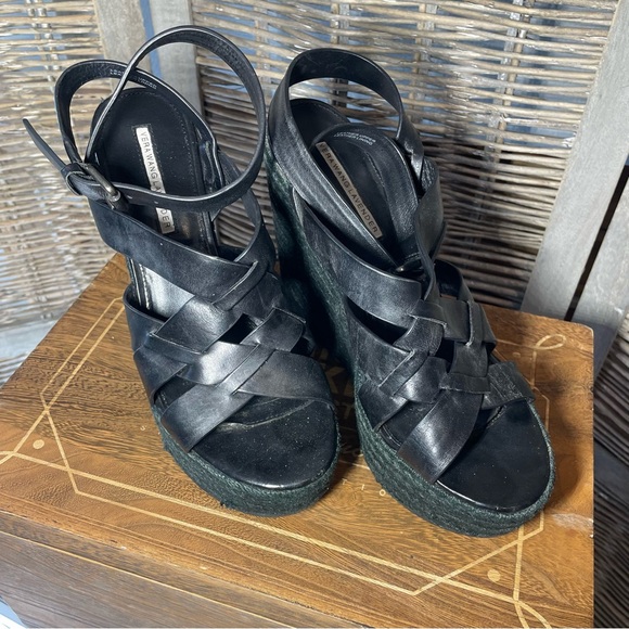 Vera Wang high black espadrille wedges - size 9.5 - Picture 2 of 8